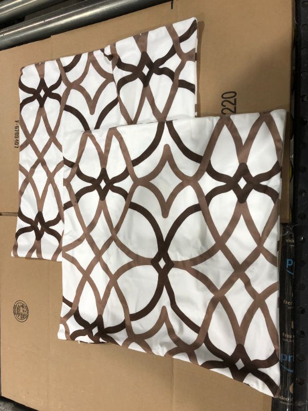 Photo 1 of 17x17 inch Pillow shams White and brown pattern 