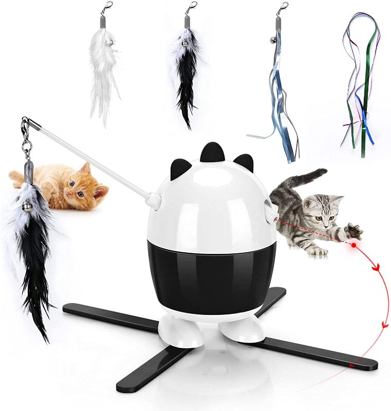 Photo 1 of Cat Toys Interactive, Cat Feather Toys 2 in 1, Recharge Cat Exercise Toys for Indoor Cats, Adjustable Cat Toy Automatic LED, Cat Toys Interactive LED Automatic for Kitten
