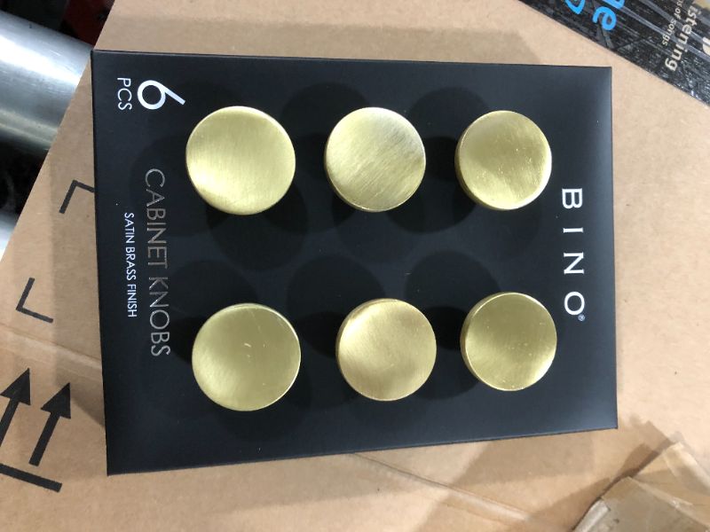 Photo 2 of BINO 6-Pack Cabinet Knobs - 1.22" Diameter (31mm), Brass - Dresser Knobs for Dresser Drawer Knobs and Pulls Knobs and Pulls Handles
