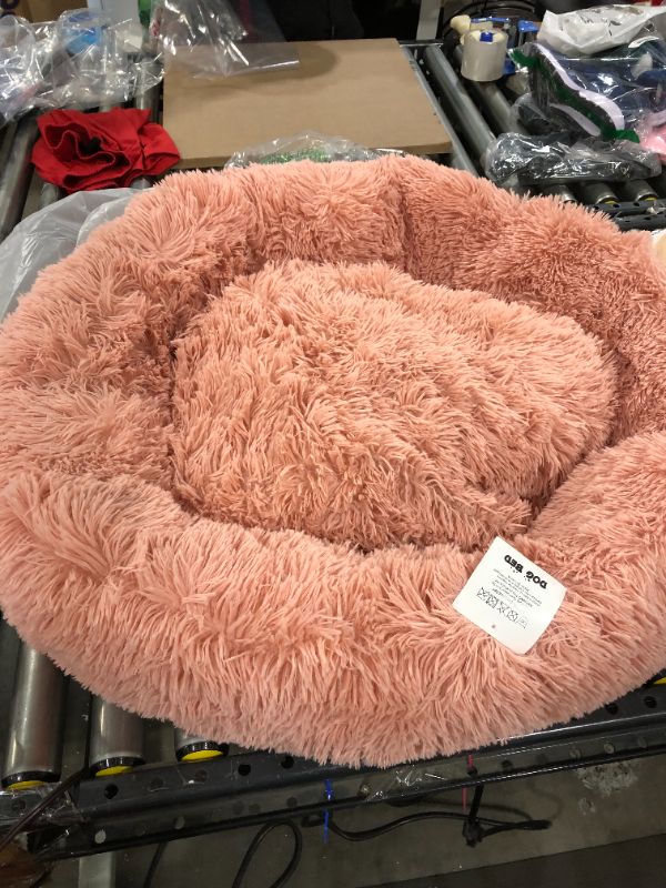 Photo 1 of 33" diameter, pink fluffy dog bed