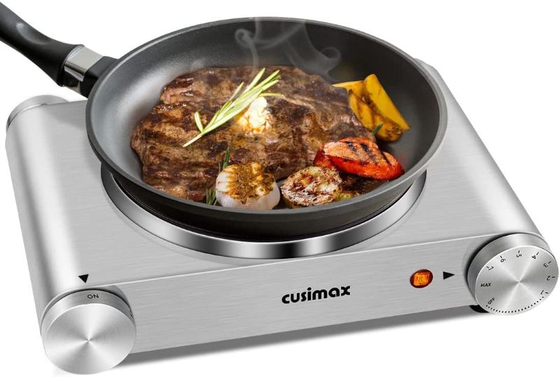 Photo 1 of Cusimax Electric Hot Plate, Portable Stove, Countertop Single Burner, 1500W Electric Burner, CMHP-B101
