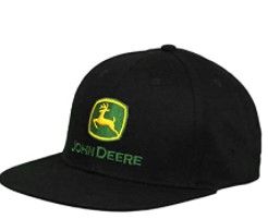 Photo 1 of John Deere Tractors Men's All Black Cotton Twill Logo Cap, Black with Classic Logo
