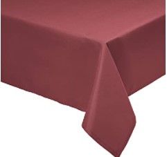 Photo 1 of Amazon Basics Rectangle Washable Polyester Fabric Tablecloth - 90" x 156", Burgundy, Pack of 7
