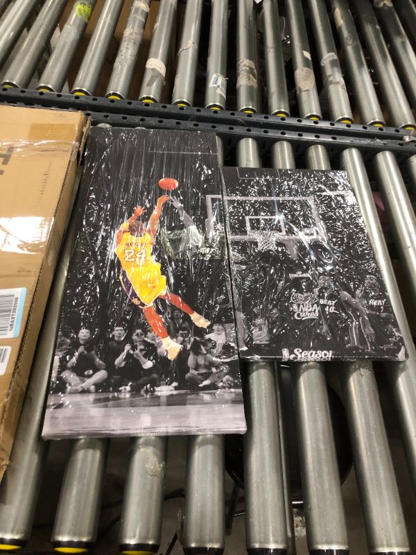 Photo 1 of Black and Yellow Background Match Wall Art Painting Basketball Player Kobe Bryant of Lakers at Staples Center in Los Angeles Pictures Print On Canvas for Home Decoration Ready to Hang -50"W x 24"H

