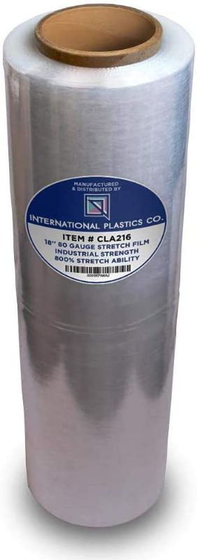 Photo 1 of 18" Stretch Film/Wrap 1500 feet 7 Layers 80 Gauge Industrial Strength up to 800% Stretch 20 Microns Clear Cling Durable Adhering Packing Moving Packaging Heavy Duty Shrink Film (1 Pack, Clear)
