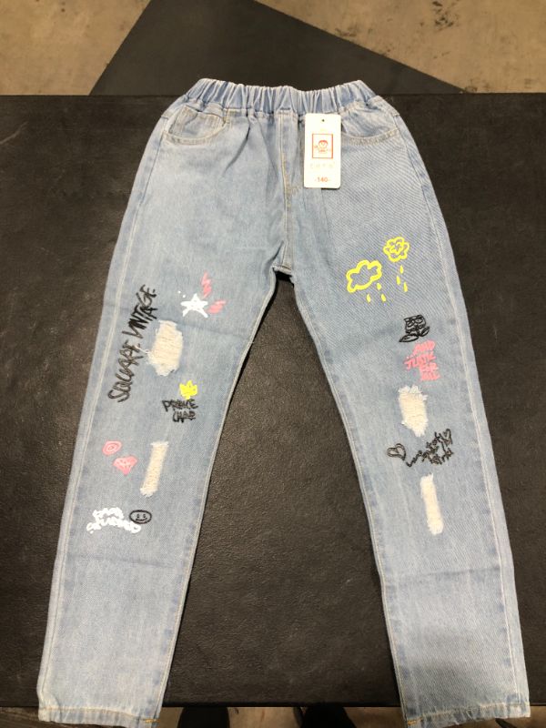 Photo 1 of GIRLS JEANS 
SIZE 140