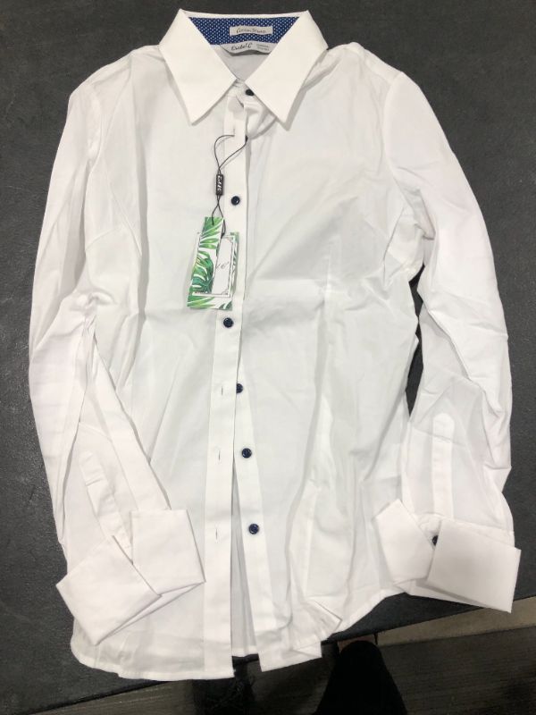 Photo 2 of Esabel.C Womens Button Down Shirts Long Sleeve Regular Fit Cotton Stretch Work Blouse
SIZE S