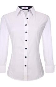 Photo 1 of Esabel.C Womens Button Down Shirts Long Sleeve Regular Fit Cotton Stretch Work Blouse
SIZE S