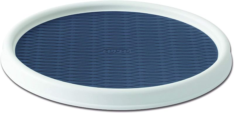 Photo 1 of Copco Basics Non-Skid Pantry Cabinet Lazy Susan Turntable, 12-Inch, Steel Blue
