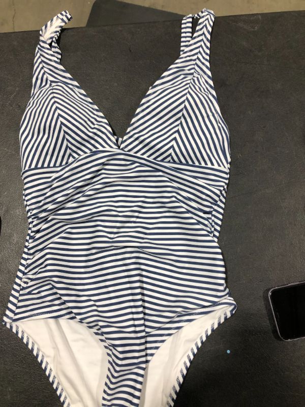 Photo 2 of Blue And White Stripe Halter One Piece Swimsuit
SIZE M