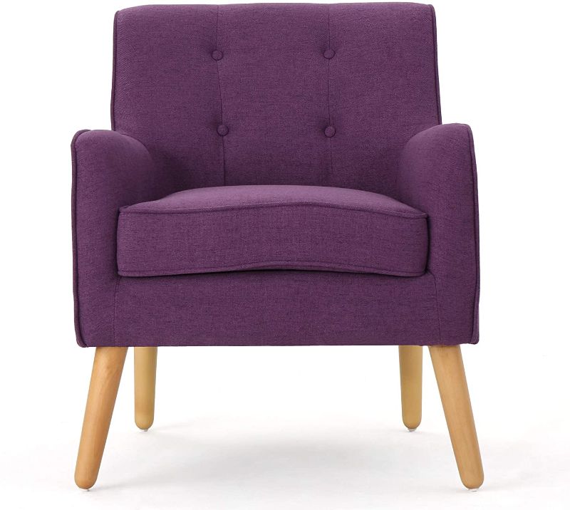 Photo 1 of Christopher Knight Home Felicity Mid-Century Fabric Arm Chair, Purple
