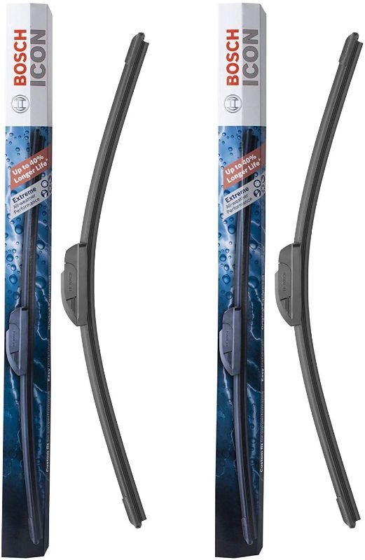 Photo 1 of Bosch ICON Wiper Blades 26A16A (Set of 2) Fits Honda: 16-07 CR-V, Nissan: 14-09 Murano, Subaru: 16-15 Impreza, Toyota: 19-09 Corolla +More, Up to 40% Longer Life, Frustration Free Packaging
