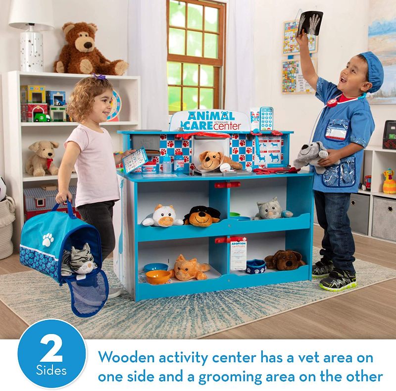 Photo 1 of FOR PARTS ONLY1 Melissa & Doug Animal Care Veterinarian and Groomer Wooden Activity Center for Plush Stuffed Pets (Not Included)
