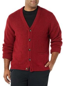 Photo 1 of Amazon Essentials Men's Long-Sleeve Soft Touch Cardigan Sweater
LARGE 