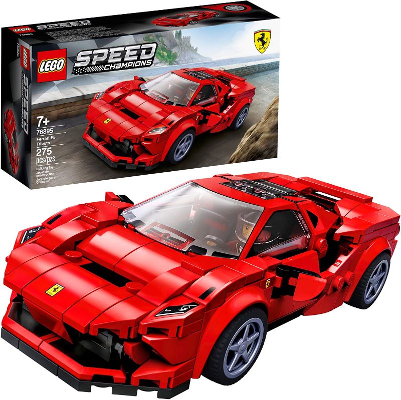 Photo 1 of LEGO Speed Champions 76895 Ferrari F8 Tributo Toy Cars for Kids, Building Kit Featuring Minifigure (275 Pieces)
