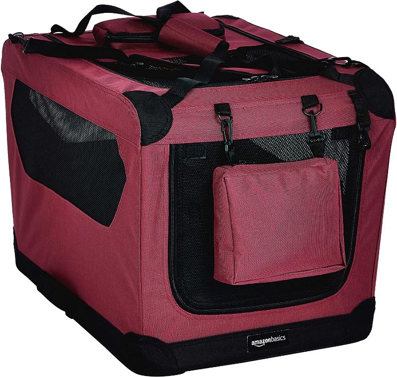 Photo 1 of Amazon Basics Folding Portable Soft Pet Dog Crate Carrier Kennel
Color:RED
Size:26"