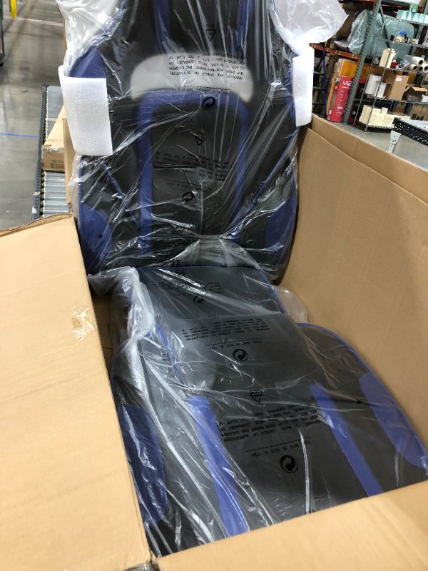 Photo 2 of Flash Furniture X40 Gaming Chair Racing Ergonomic Computer Chair with Fully Reclining Back/Arms, Slide-Out Footrest, Massaging Lumbar - Black/Blue
