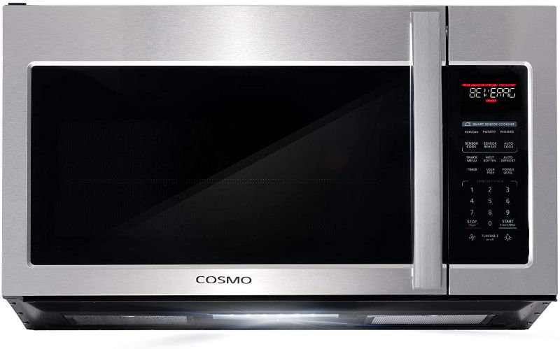 Photo 1 of Cosmo COS-3019ORM2SS Over the Range Microwave Oven with Vent Fan, Smart Sensor, Touch Presets, 1000W & 1.9 cu. ft. Capacity, 30 inch, Stainless Steel
