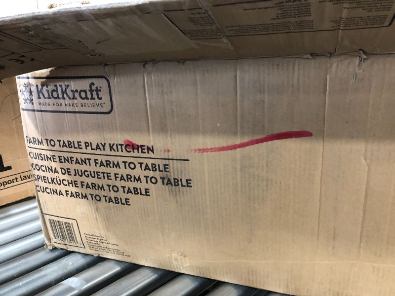 Photo 1 of KidKraft Wooden Farm to Table Play Kitchen with EZ Kraft Assembly, Lights & Sounds, Ice Maker and 18 Accessories, Gift for Ages 3+ Large
