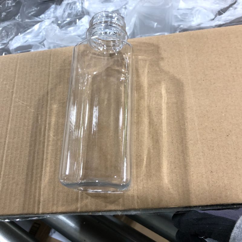Photo 3 of 12oz Plastic Bottles with Caps, Clear 48pk - Empty PET Juice Containers Bottle in Bulk, Black Tamper Resistant Lids
