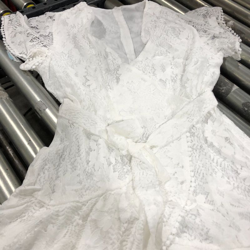 Photo 1 of Fiyote Women Summer Lace Wrap Mini Dresses Floral V Neck Short. Size Large....
