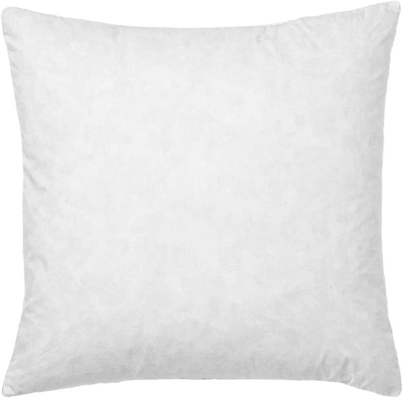 Photo 1 of 22x22 Decorative Throw Pillow Insert, Down and Feathers Fill, 100% Cotton Cover 233 Thread Count, Square Pillow Insert - Made in USA
