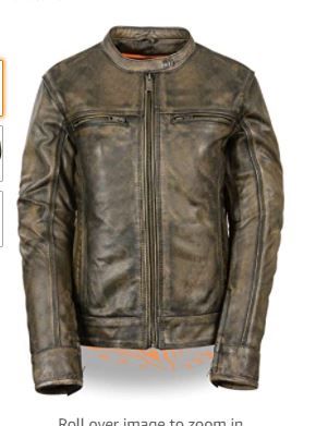 Photo 1 of Milwaukee Leather Womens Distressed Brown Vented Leather Scooter Jacket with Gu - XL
