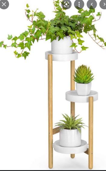 Photo 1 of Bamboo Plant Stands Indoor, 3 Tier Tall Corner Plant Stand Holder & Plant Display Rack for Outdoor Garden Indoor Home (3 Tier -1)
