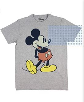 Photo 1 of Disney Men's Giant Mickey Mouse Gray Graphic T-Shirt
