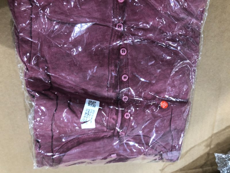 Photo 3 of COTTON DYE BURGUNDY WOMEN SHIRT LONG SLEEVE...3XL...