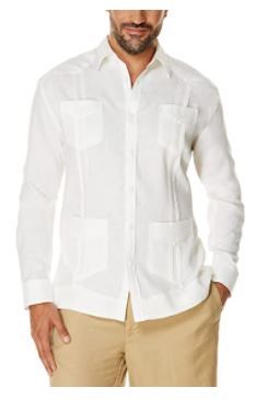 Photo 1 of Cubavera Men's Four-Pocket Mini Pintuck Long Sleeve Button-Down Guayabera Shirt, Large