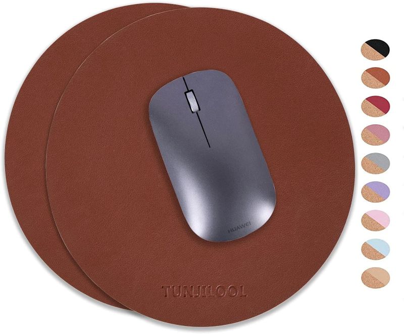 Photo 1 of Mouse Pad, 2Pack Dual-Sided Mouse Mat, TUNJILOOL PU Leather & Natural Cork, Anti-Slip, Mousepads for Laptop Computer Home Office