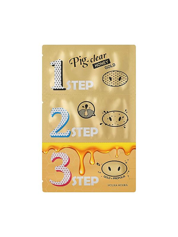 Photo 1 of 2 Pack Holika Holika Pig Clear BlackHead 3-Step Kit (Honey Gold)