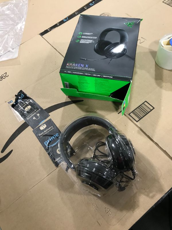 Photo 2 of Razer Kraken X Ultralight Gaming Headset: 7.1 Surround Sound - Lightweight Aluminum Frame - Bendable Cardioid Microphone - for PC, PS4, PS5, Switch, Xbox One, Xbox Series X|S, Mobile - Black