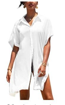 Photo 1 of CUPSHE Women's Button Front Shirt Kimono Knee Length Cover up Small
