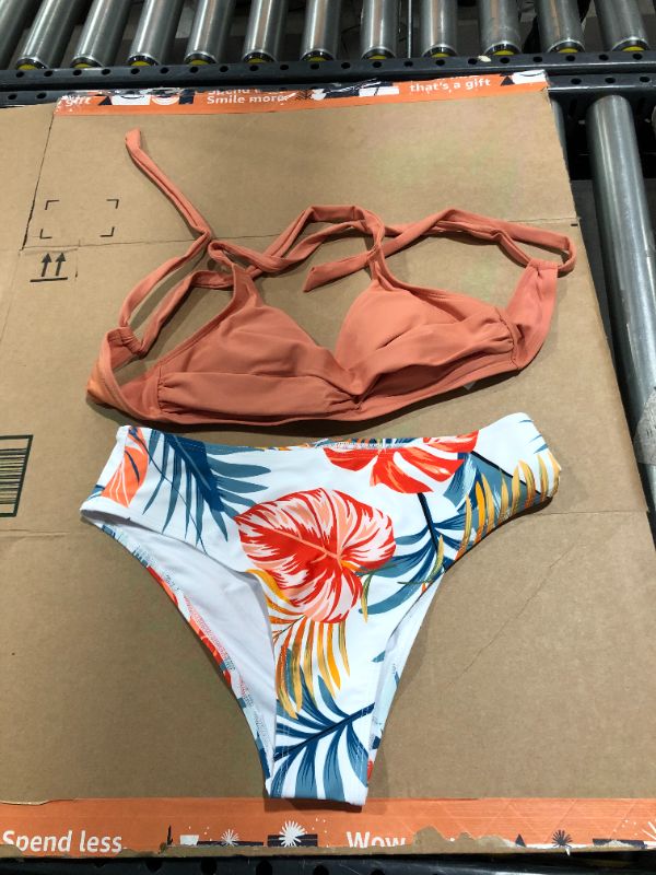 Photo 2 of Cupshe Hanna Tropical Crisscross Tie Back Bikini Medium