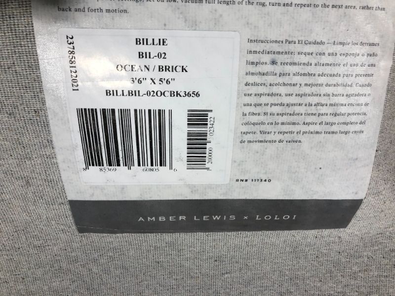 Photo 1 of Amber Lewis X Loloi Billie Collection BIL-02 Ocean / Brick 3'6" X 5'6" Accent Rug
