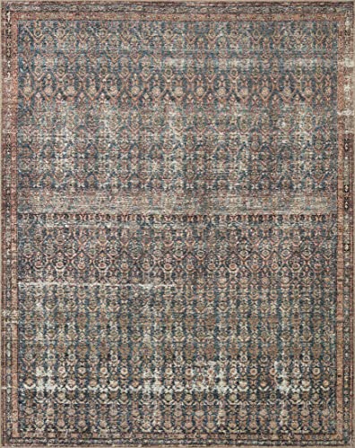 Photo 1 of Amber Lewis X Loloi Billie Collection BIL-02 Ocean / Brick 3'6" X 5'6" Accent Rug
