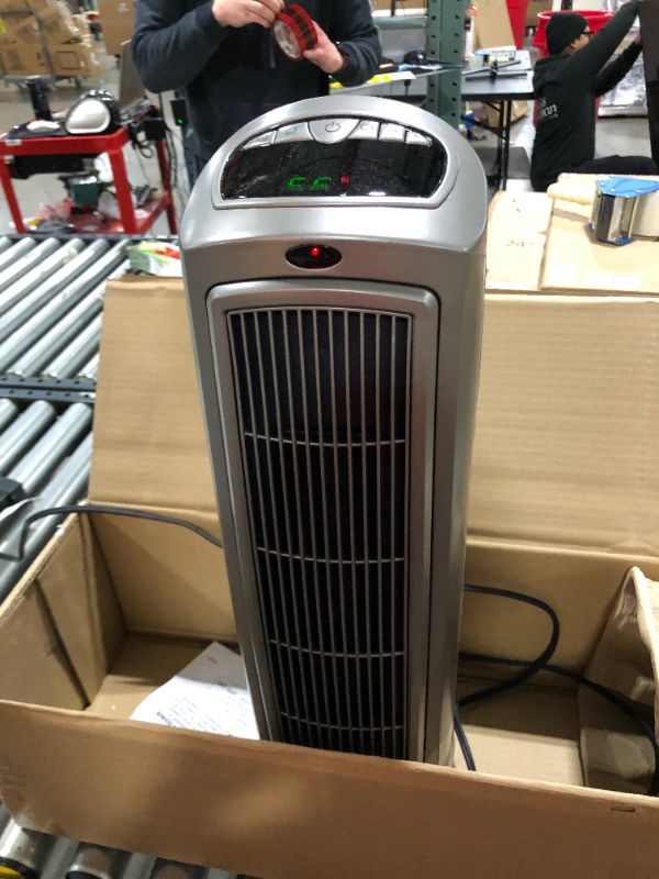 Photo 2 of Lasko 1500W Digital Ceramic Space Heater with Remote, 755320, Silver
