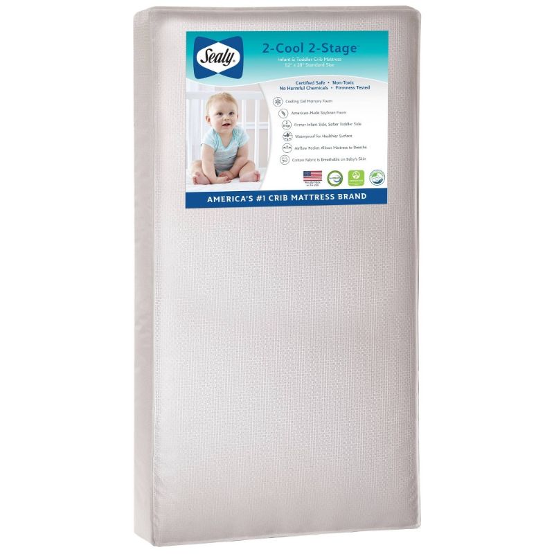 Photo 1 of Sealy Select 2-Cool 2-Stage Crib Mattress in Natural
