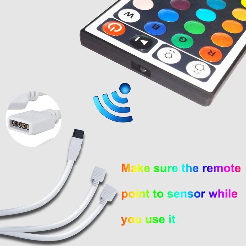 Photo 1 of LED Light Remote Control, Walwee 4 Pin 2 Ports RGB Control Box with Wireless 44 Keys IR Remote Controller Receiver for RGB 5050 3528 LED Strip Lights
