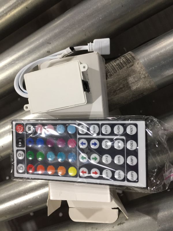 Photo 2 of LED Light Remote Control, Walwee 4 Pin 2 Ports RGB Control Box with Wireless 44 Keys IR Remote Controller Receiver for RGB 5050 3528 LED Strip Lights
