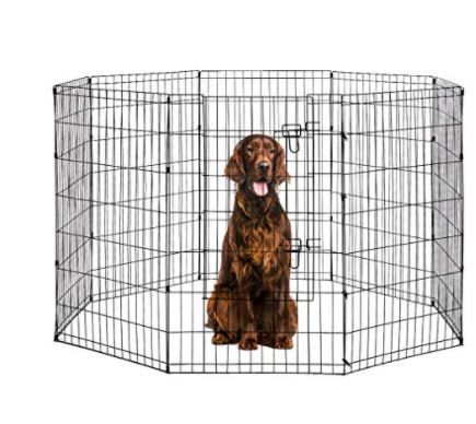 Photo 1 of 42"H Tall Dog Exercise Playpen, 8 Panel, Black