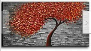 Photo 1 of YaSheng Art -100% Hand-Painted Contemporary Art Oil Painting On Canvas Texture Palette Knife Tree Paintings Modern Home Interior Decor Abstract Art 3D Flowers Paintings Ready to Hang 24x48inch