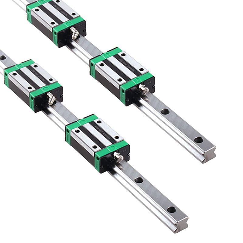 Photo 1 of CNCCANEN Linear Rail HGR20-200mm 2Pcs Linear Guideway Shaft Rod Rail with 4Pcs HGH20CA Square Type Carriage Bearing Block Linear Rail Support for DIY CNC