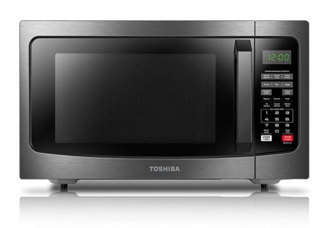 Photo 1 of Toshiba 1.2 Cu. Ft. Microwave Oven in Black Stainless Steel