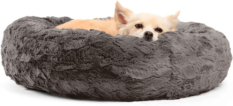Photo 1 of Best Friends by Sheri The Original Calming Donut Cat and Dog Bed in Shag or Lux Fur, Machine Washable, small