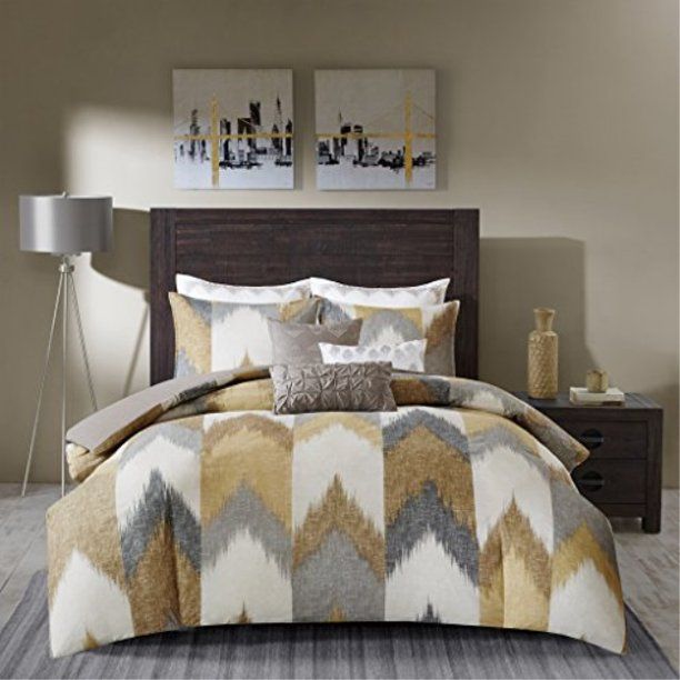 Photo 1 of 3 Piece Comforter Mini Set-Color:Yellow,Size:Full/Queen
