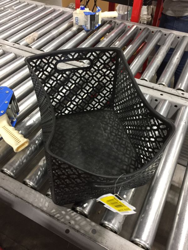 Photo 2 of BINO Woven Plastic Storage Basket, Med (Black)
