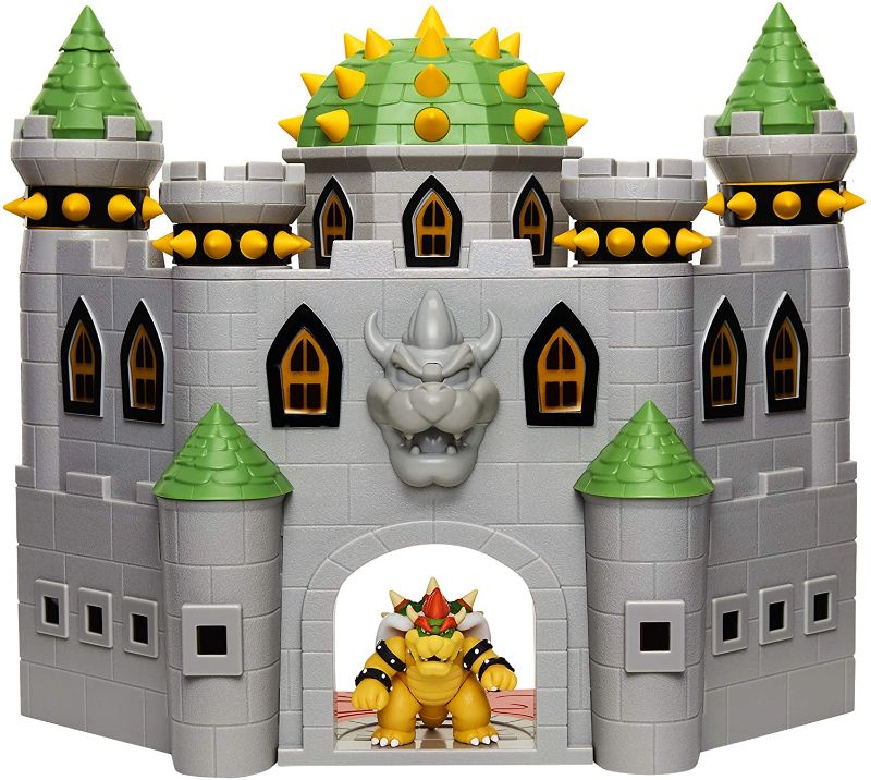 Photo 1 of Super Mario 400204 Nintendo Bowser's Castle Super Mario Deluxe Bowser's Castle Playset with 2.5" Exclusive Articulated Bowser Action Figure, Interactive Play Set with Authentic In-Game Sounds
